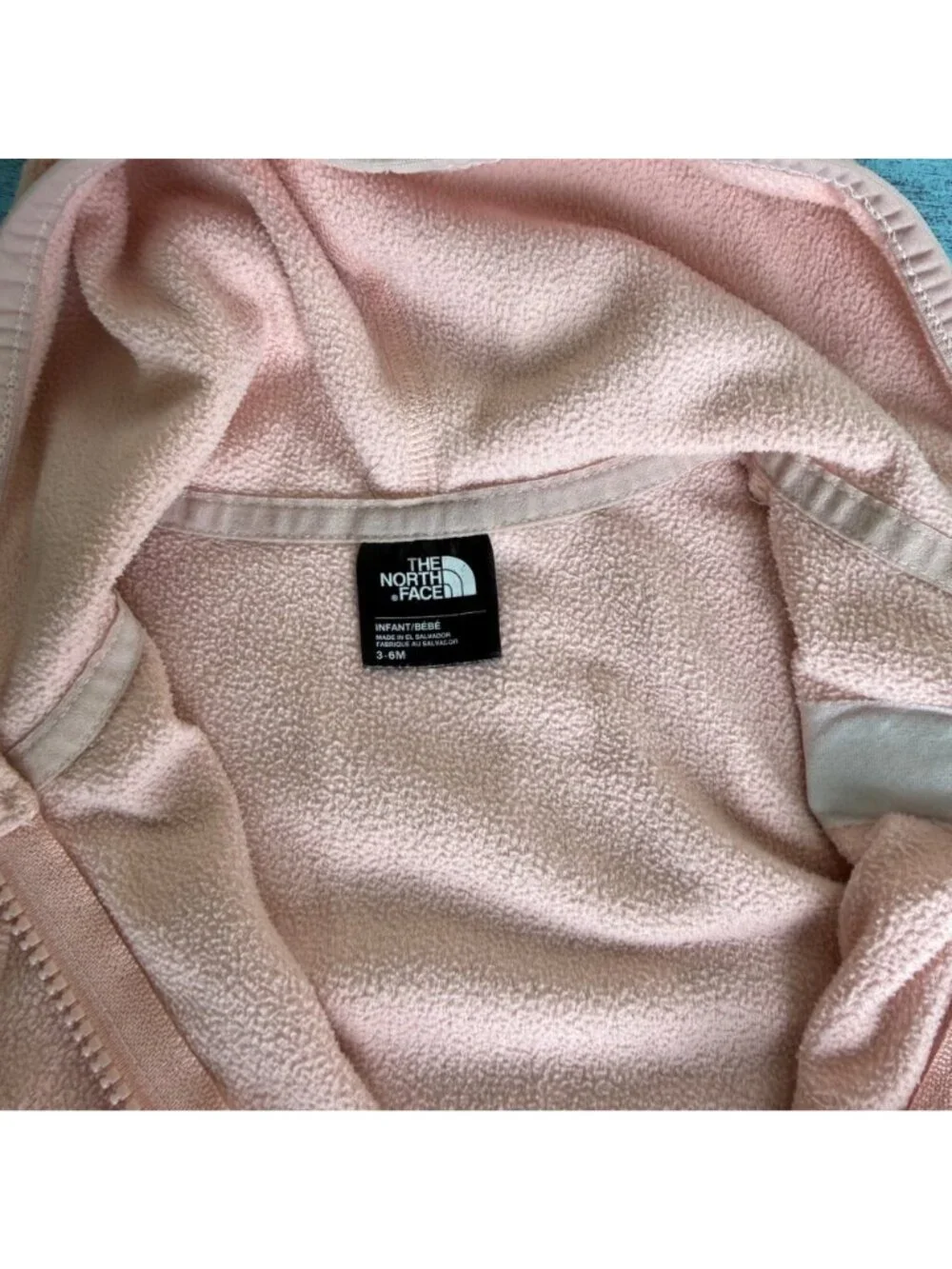 The North Face Baby Glacier Full Zip Hoodie in Light Pink Sz 3-6mo
